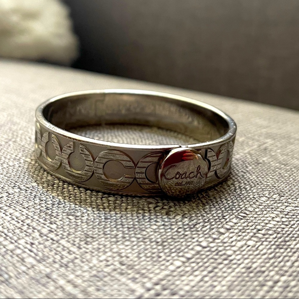 COACH clasp silver bangle